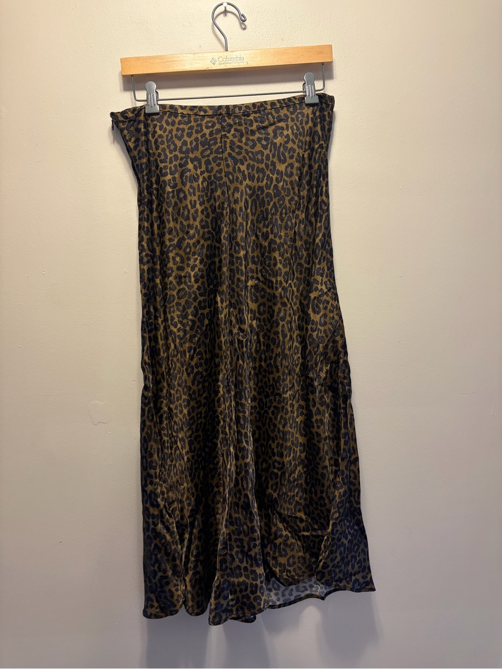 Zara Leopard Print Midi Skirt - Black and Brown